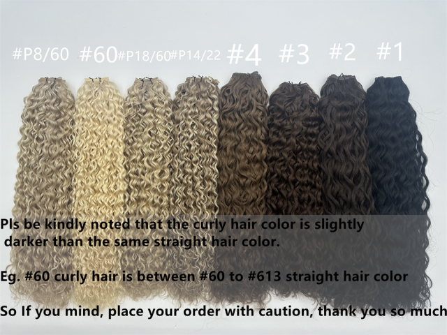 Curly --- #T4-8/60 Hand Tied Weft
